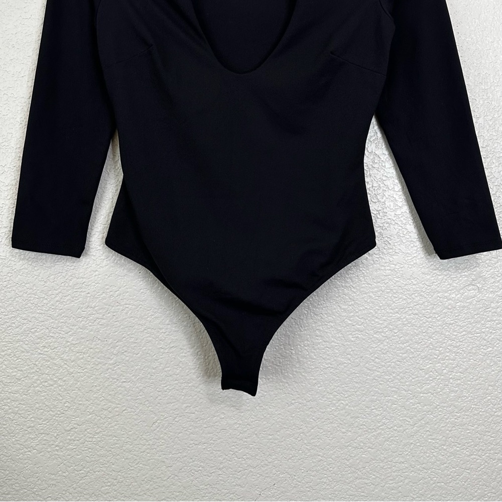 Free People Intimately Black V-neck 3/4 Sleeves Bodysuit, Size XS - Picture 4 of 11